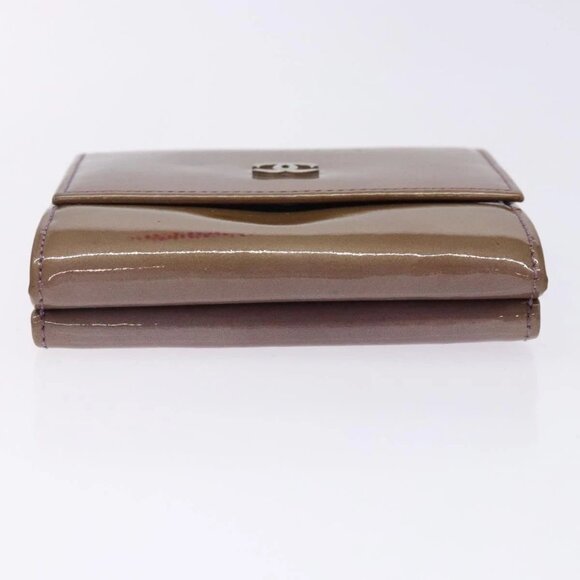 CHANEL Bifold Wallet Enamel Purple Silver CC Auth - Picture 6 of 16